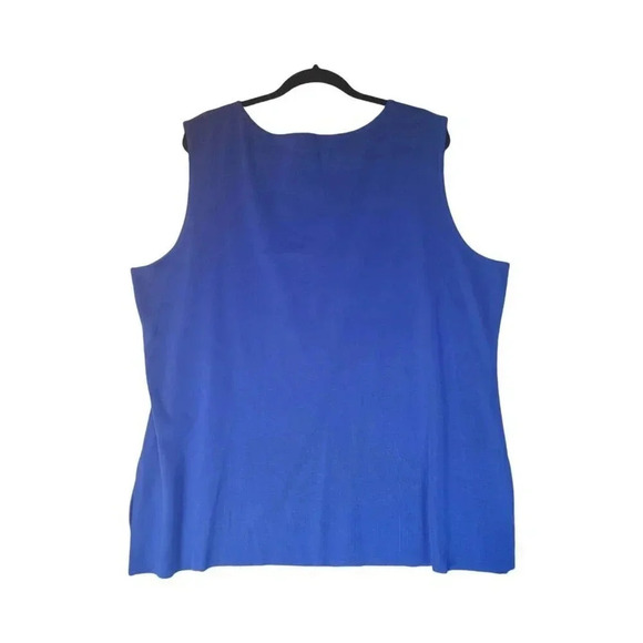 New $188 Misook Tank Top Size 2X Blue Scoop Neck Sleeveless Pullover - Picture 2 of 7